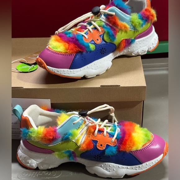 Naturino/Flower Mountain Colorful Furry Sneakers - Picture 4 of 12